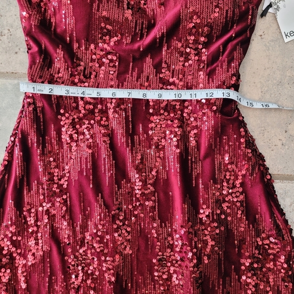 NWT KENSIE Burgundy Velvet Midi Dress sz 6 - Picture 16 of 16